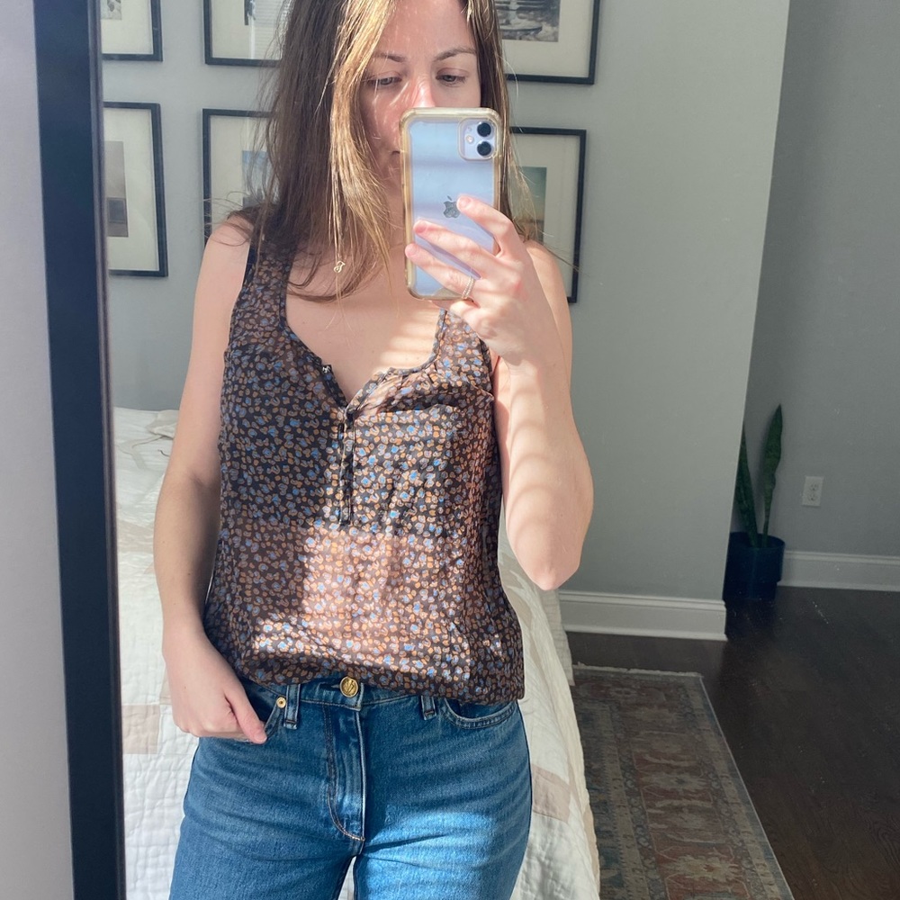 Madewell Eliot Sheer Floral Print Top